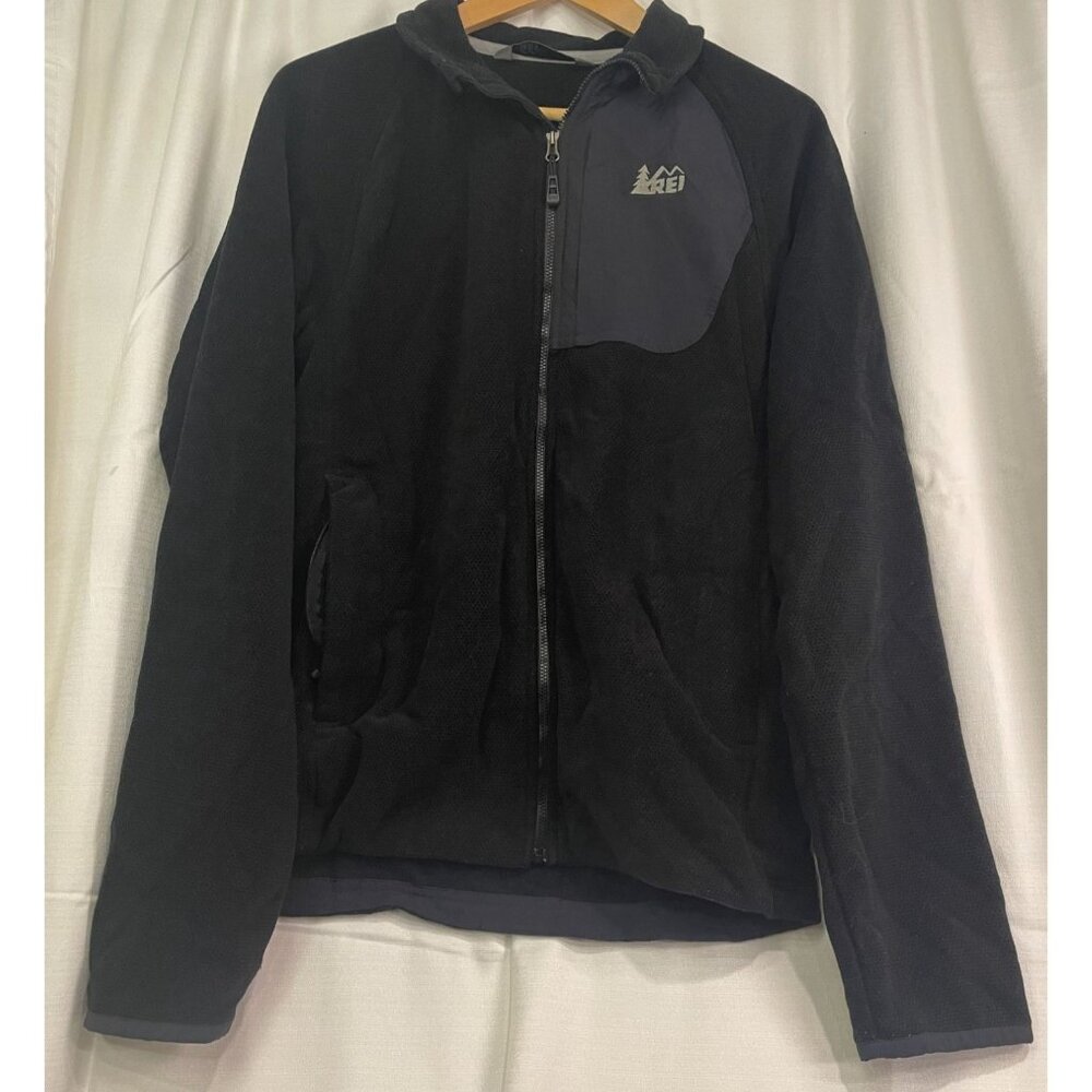 JA7057- REI Full‑Zip Fleece Jacket Black Men’s Medium Outdoor Layer